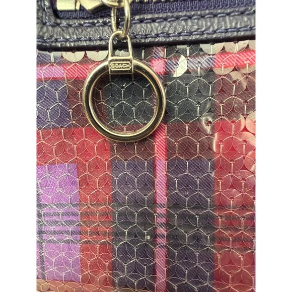 Coach Poppy Sequin Plaid Shoulder Bag Purple Y2K Mini Pochette w/COA - Picture 9 of 15